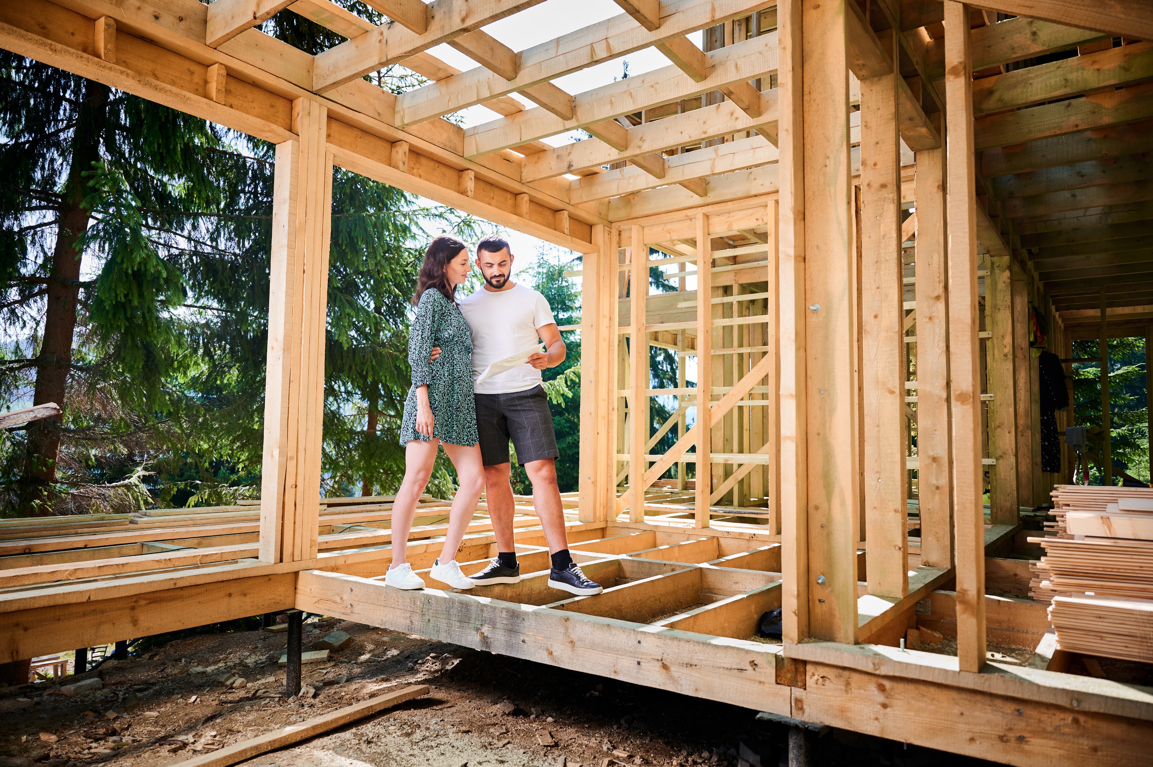 Modern framing layout for a home expansion project